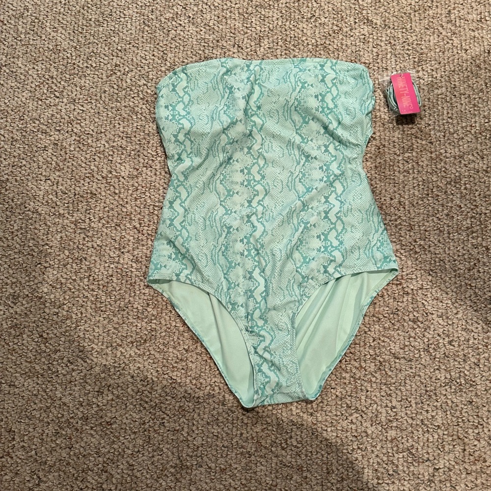NINETY NINE WEST CUTOUT BANDEAU ONE-PIECE SWIMSUIT SIZE 1X #572 - Picture 1 of 6